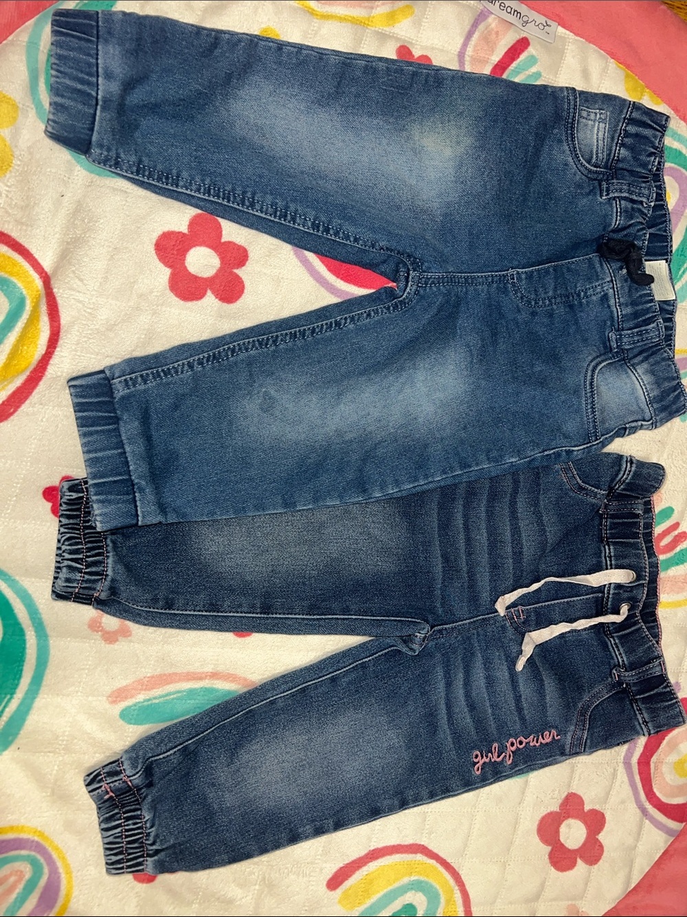 First Impressions Blue Denim Jogger Jeans Set
